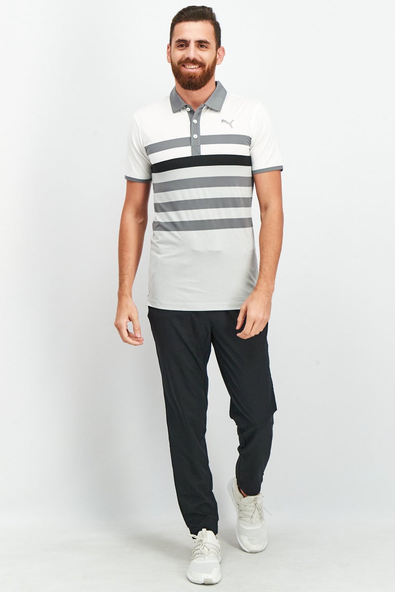 PUMA Men Sportswear Fit Short Sleeve Polo Shirt, White Combo - Image 2